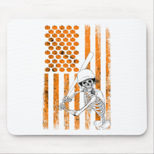 Skeleton Baseball Player Fan Skeleton Halloween Ba Muismat