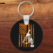 Skeleton Baseball Player Fan Skeleton Halloween Ba Sleutelhanger (Voorkant)