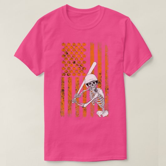 Skeleton Baseball Player Fan Skeleton Halloween Ba T-shirt (Design voorkant)