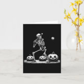 Skeleton Baseball Speler Halloween Mannen Vrouwen  Kaart (Gele Bloem)
