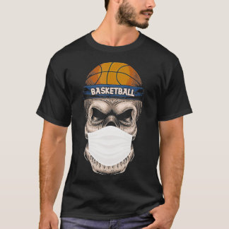 Skeleton BasketBall Face Masker Funny Bball Quaran T-shirt