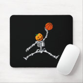 Skeleton Basketball Halloween Pumpkin Slam Dunk Muismat (Met muis)