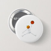 Skeleton Basketball Halloween Pumpkin Slam Dunk Ronde Button 5,7 Cm (Voorkant /achterkant)