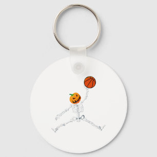 Skeleton Basketball Halloween Pumpkin Slam Dunk Sleutelhanger