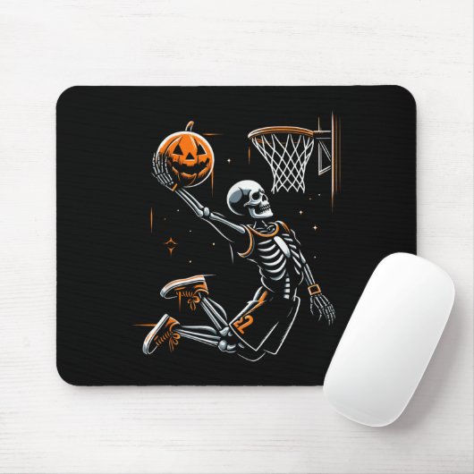 Skeleton Basketball Player Men Boys Y For Hallowee Muismat (Met muis)