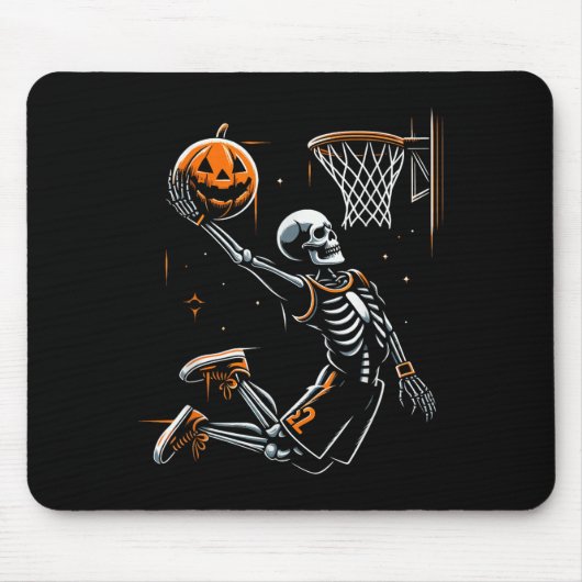 Skeleton Basketball Player Men Boys Y For Hallowee Muismat (Voorkant)