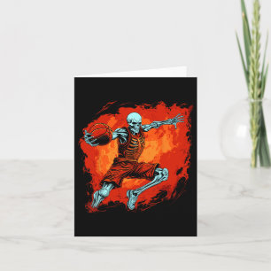 Skeleton basketbalspeler Halloween Spooky Kaart