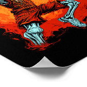 Skeleton basketbalspeler Halloween Spooky Poster (Hoek)