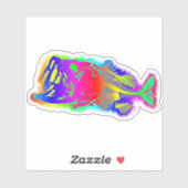 SKELETON BASS Multi-Color Psychedelic Sticker (Vel)