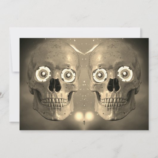 Skeleton Bat Halloween Party Invitation Kaart (Achterkant)