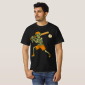 Skeleton Batting Baseball Halloween Mens Womens Ki T-shirt (Voorkant volledig)