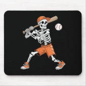 Skeleton Batting Baseball Halloween Muismat (Voorkant)
