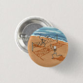 Skeleton Beachvolleybal Speld Ronde Button 3,2 Cm (Voorkant /achterkant)