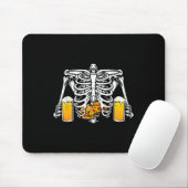Skeleton Beer Lover Hamburger Pizza Xray Halloween Muismat (Met muis)