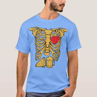 Skeleton Beer Pizza Lover T-shirt