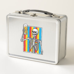 Skeleton Beer Regenboog Vintage Graveer Shirt_1