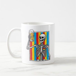 Skeleton Beer Regenboog Vintage Graveer Shirt_1 Koffiemok