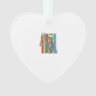 Skeleton Beer Regenboog Vintage Graveer Shirt_1 Ornament