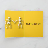 Skeleton bewerkbare Halloween  Kaart (Binnen)