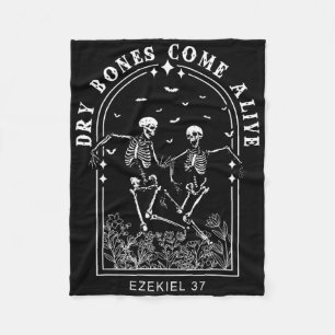 Skeleton Bible Verse Dry Botten Come Alive Christi Fleece Deken