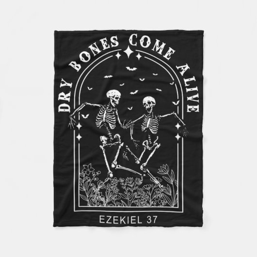 Skeleton Bible Verse Dry Botten Come Alive Christi Fleece Deken (Voorkant)