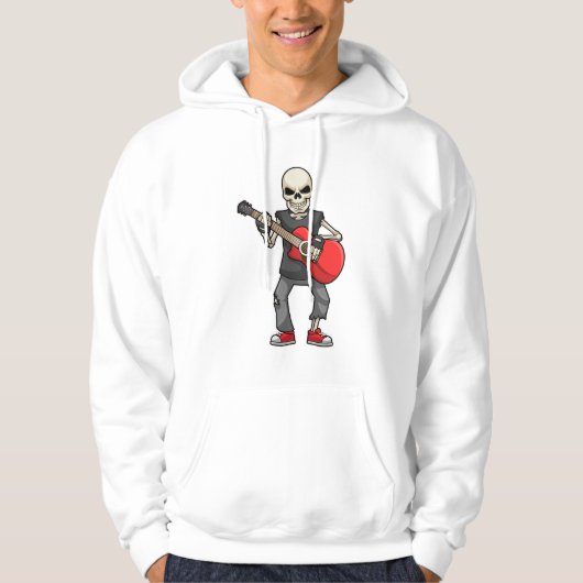 Skeleton bij Muziek met Guitar Hoodie (Voorkant)