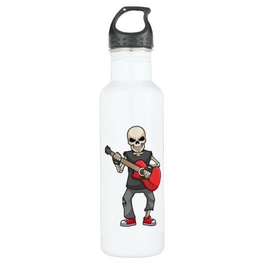 Skeleton bij Muziek met Guitar Waterfles (Voorkant)