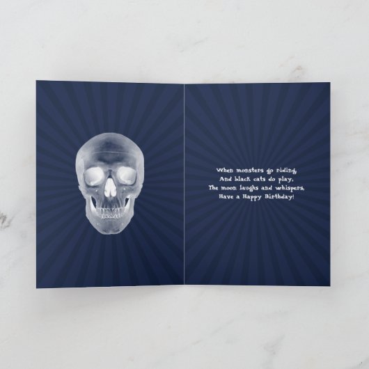 Skeleton biker 18th birthday card kaart (Binnen)