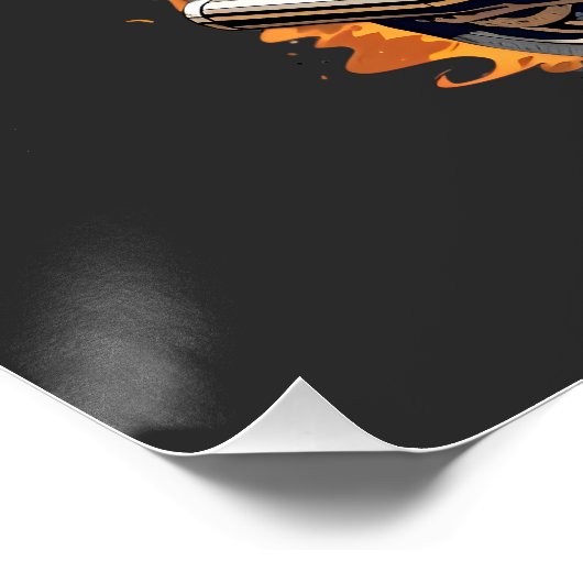 Skeleton Biker | Motorliefhebber | Fietsblad Perfect Poster (Hoek)