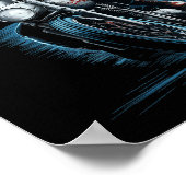 Skeleton Biker Op Motorfiets Halloween 2024 Spooky Poster (Hoek)