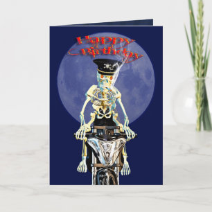 Skeleton biker verjaardagskaart kaart