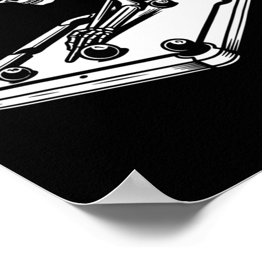 Skeleton Biljart Halloween Pool Snooker Biljart Poster (Hoek)