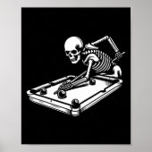 Skeleton Biljart Halloween Pool Snooker Biljart Poster (Voorkant)