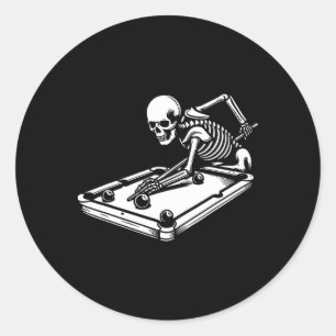 Skeleton Biljart Halloween Pool Snooker Biljart Ronde Sticker