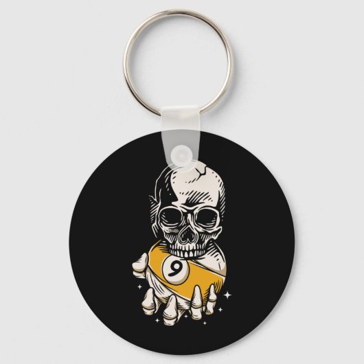 Skeleton Biljart LL Snooker Pool Biljart Speler Sleutelhanger (Voorkant)