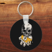 Skeleton Biljart LL Snooker Pool Biljart Speler Sleutelhanger (Voorkant)