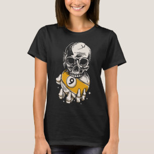 Skeleton Biljart LL Snooker Pool Biljart Speler T-shirt