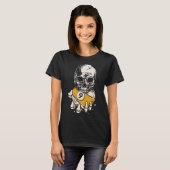 Skeleton Biljart LL Snooker Pool Biljart Speler T-shirt (Voorkant volledig)