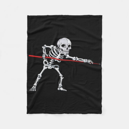 Skeleton Biljart Pool Snooker Halloween Fleece Deken (Voorkant)