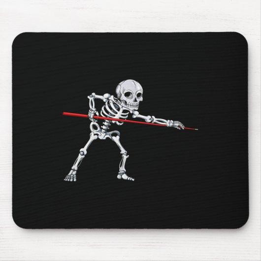 Skeleton Biljart Pool Snooker Halloween Muismat (Voorkant)