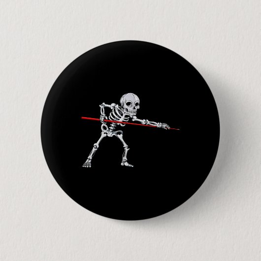 Skeleton Biljart Pool Snooker Halloween Ronde Button 5,7 Cm (Voorkant)