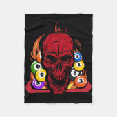Skeleton Biljart Speler Snooker Pool Biljart Rac Fleece Deken (Voorkant)