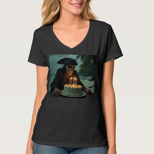 Skeleton Birthday Blowout T-shirt (Voorkant)