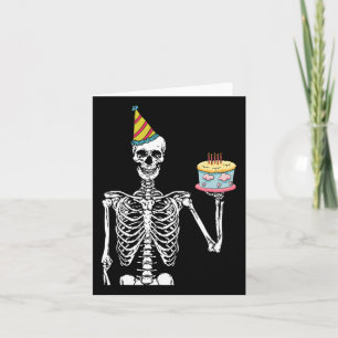 Skeleton Birthday Party Lazy Halloween Costume Fun Kaart