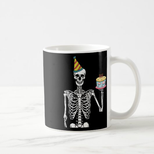 Skeleton Birthday Party Lazy Halloween Costume Fun Koffiemok (Rechts)