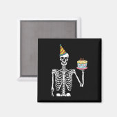 Skeleton Birthday Party Lazy Halloween Costume Fun Magneet (Voorkant / Achterkant)