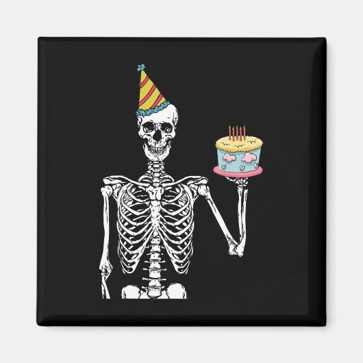 Skeleton Birthday Party Lazy Halloween Costume Fun Magneet (Voorkant)