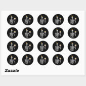 Skeleton Birthday Party Lazy Halloween Costume Fun Ronde Sticker (Vel)