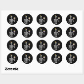 Skeleton Birthday Party Lazy Halloween Costume Fun Ronde Sticker (Vel)