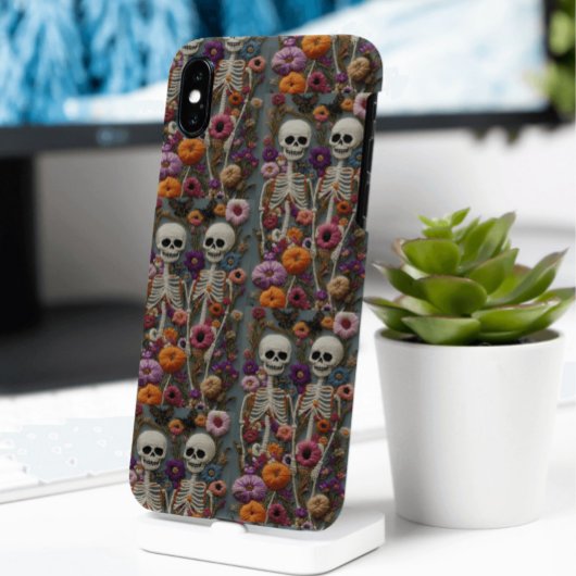 Skeleton Bloemen Borduurwerk Stijl iPhone/iPad Cas Case-Mate iPhone Case